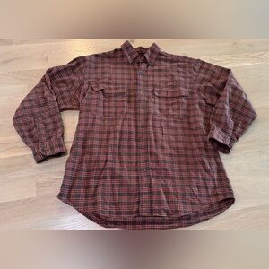 Woolrich men’s red brown cotton flannel size large
